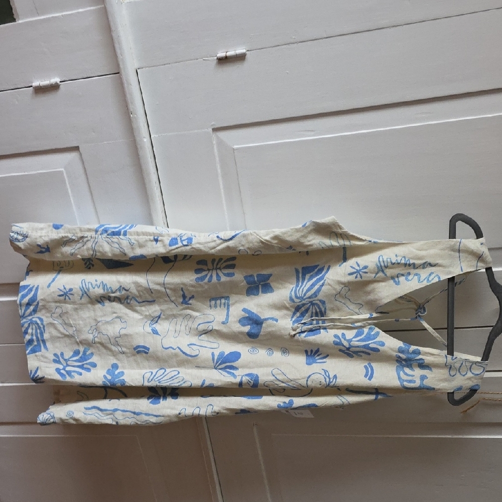 Lucky Brand Beige and Blue Midi Dress